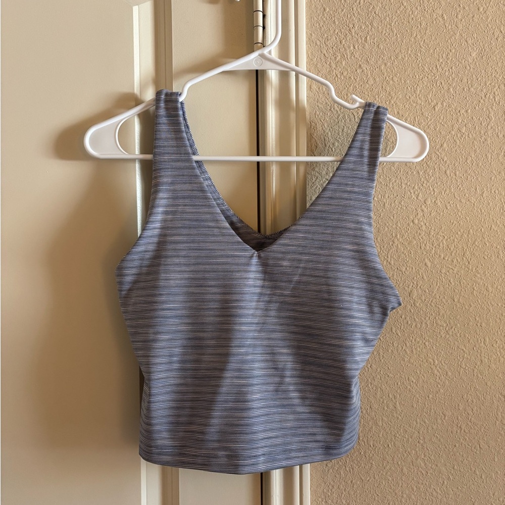 Athleta Blue and White Striped Top